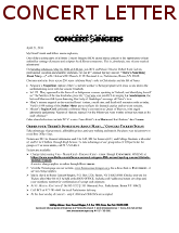 Concert Letter